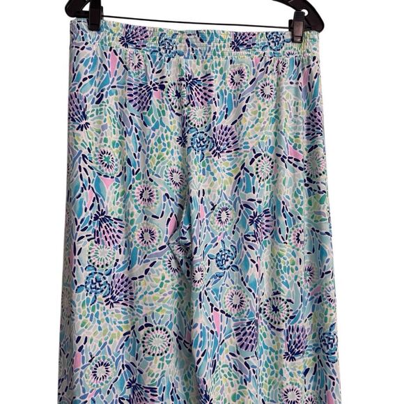 Lilly Pulitzer Lorena Breezy Palazzo Pants L in Blue Ibiza Open Water - Picture 6 of 11